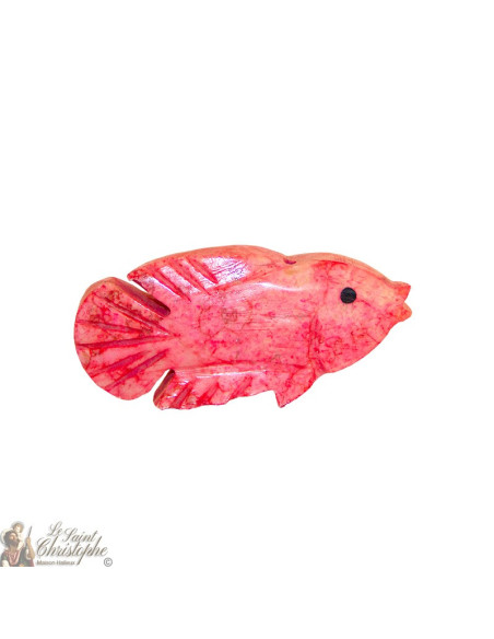 Räucherstäbchenhalter aus Stein - rosa Fisch