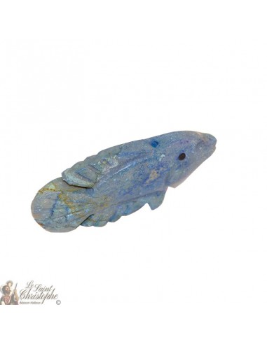 Stenen wierookhouder - turquoise vis