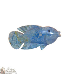 Stenen wierookhouder - turquoise vis