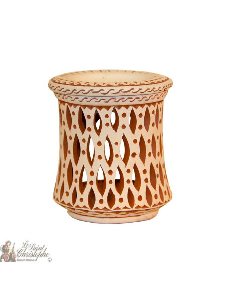 Quemador de aceite de fotóforo de terracota - geométrico