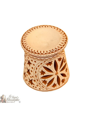 Photophor-Ölbrenner aus Ton - Rosette und Sterne