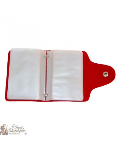 Leather case for cards - red