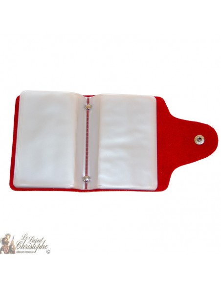 Ledertasche für Karten - rot