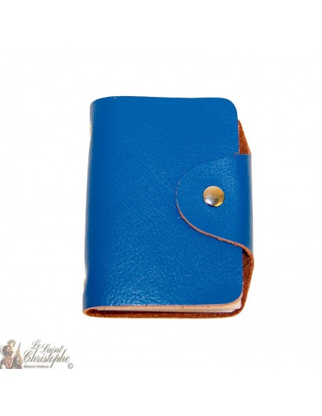 Custodia in pelle per carte - blu