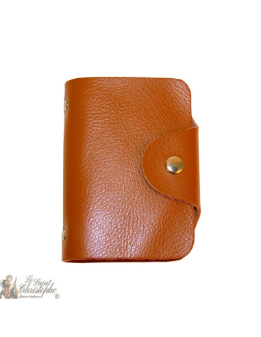 Portacarte in pelle - marrone