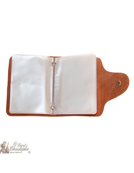Estuche de cuero para tarjetas - marrón