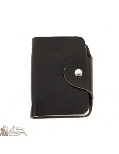 Leather case for cards - black