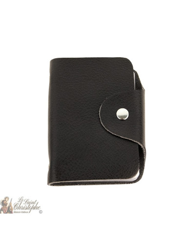 Etui en cuir pour cartes - noir