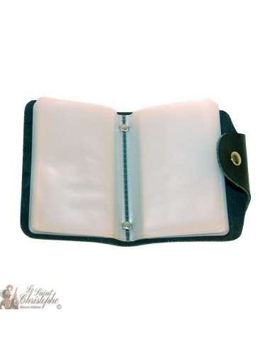 Leather case for cards - black