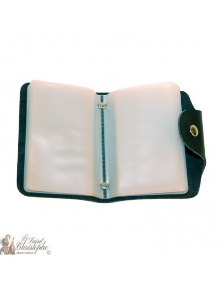 Leather case for cards - black