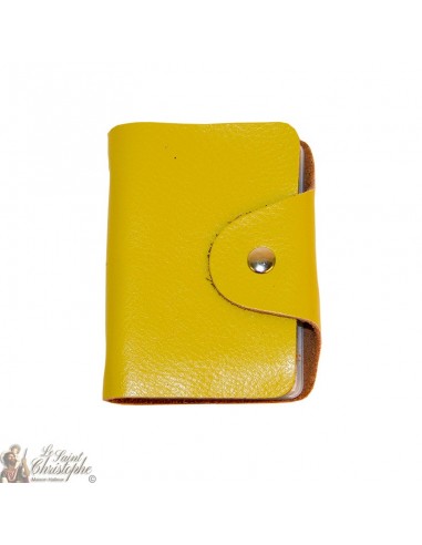 Leather case for cards - olive