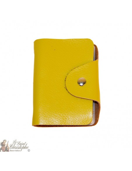 Leather case for cards - olive