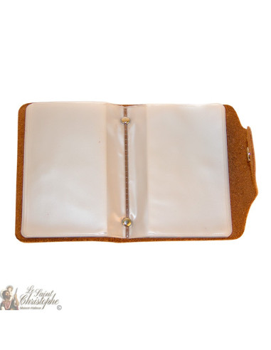 Estuche de cuero para tarjetas - negro y marrón