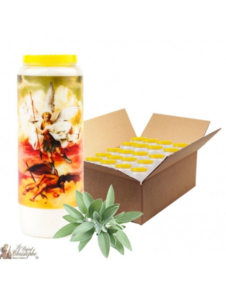 Bougie de neuvaine Saint Michel parfumée à la sauge - 1 - 20 pièces