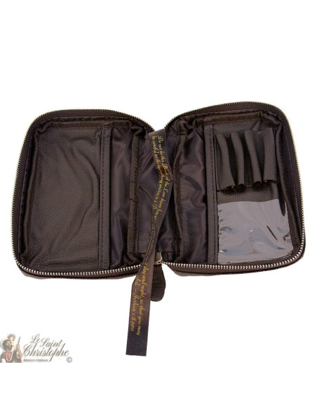 Estuche bíblico de cuero con asa