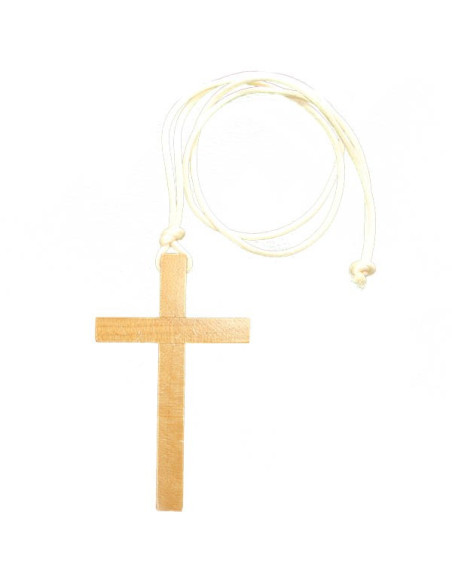 Wooden communion cross necklace