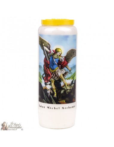 Vela de novena de salvia con salvia en San Miguel - 3 - caja 20 piezas