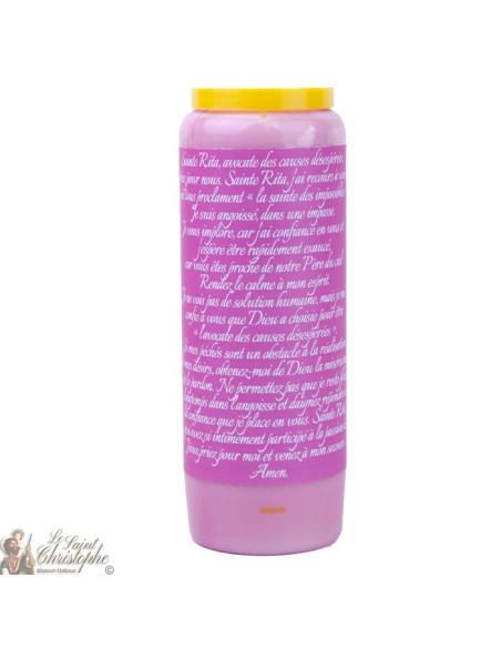 Pink Novena Candles Saint Rita - box 20 pieces
