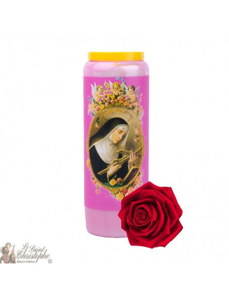 Velas de novena Sainte Rita con aroma a rosa