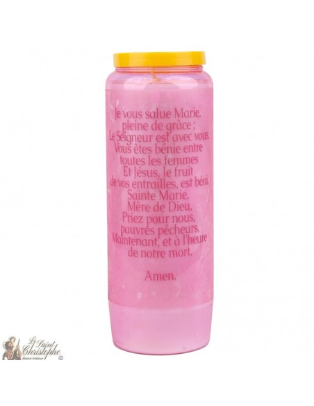 Bougies de Neuvaine rose Vierge Marie - transparent