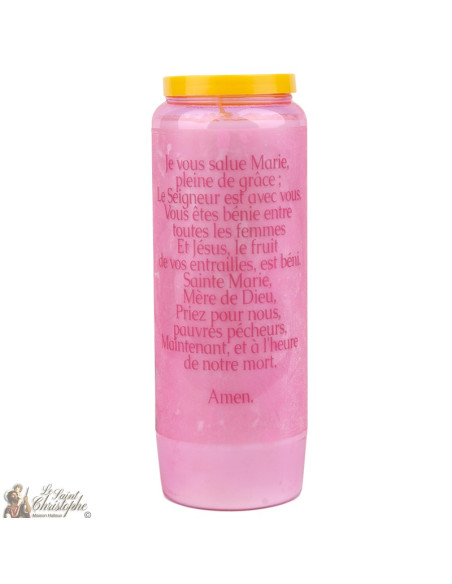 Pink Novena Candles Virgin Mary transparent - 20 pieces
