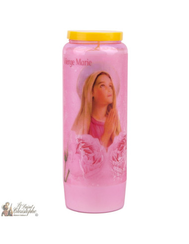 Rose-scented transparent Virgin Mary Novena Candles