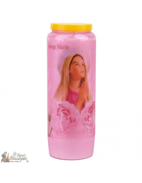 Rose-scented transparent Virgin Mary Novena Candles