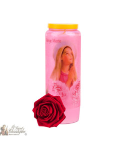 Velas de novena de la Virgen María transparentes con aroma a rosa