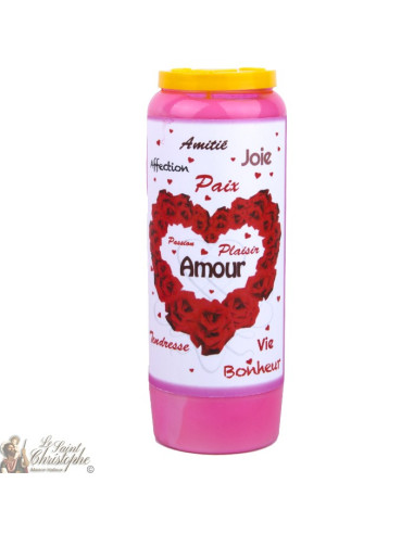 Bougie de neuvaine rose Saint Valentin pour l'amour - 20 pièces