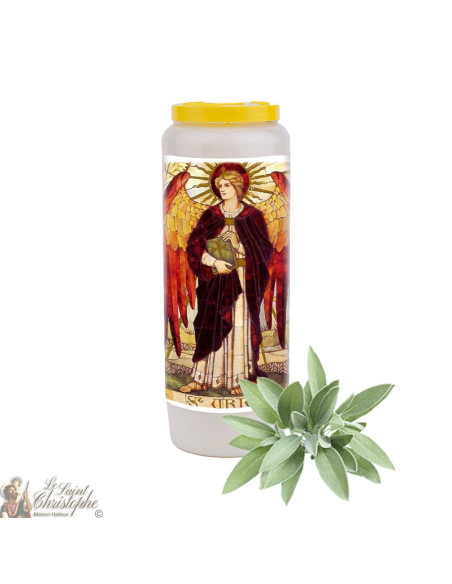 Bougie de neuvaine Saint Uriel parfumée à la sauge