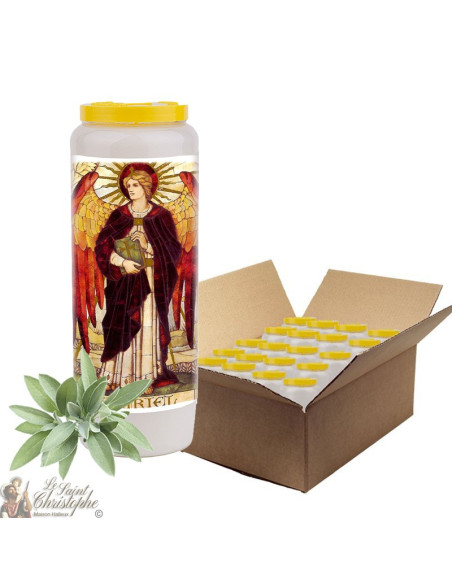 Bougie de neuvaine Saint Uriel parfumée à la sauge - 20 pièces
