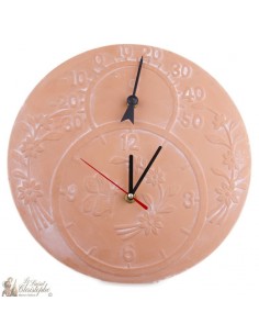 Horloge et thermomètre en terracotta
