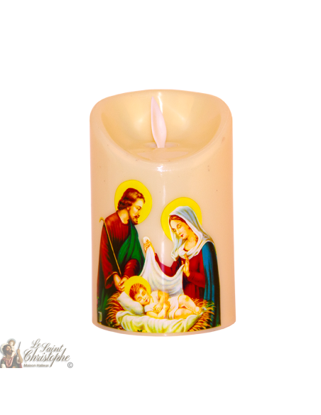 Bougie Led flamme vacillante - sainte famille