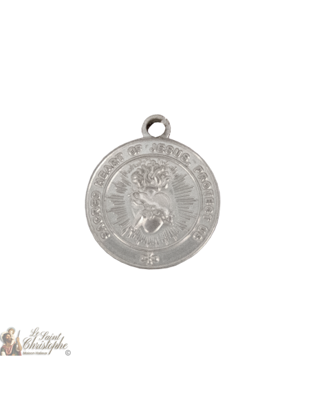 Medaille des Heiligsten Herzens Jesu - Silbermetall