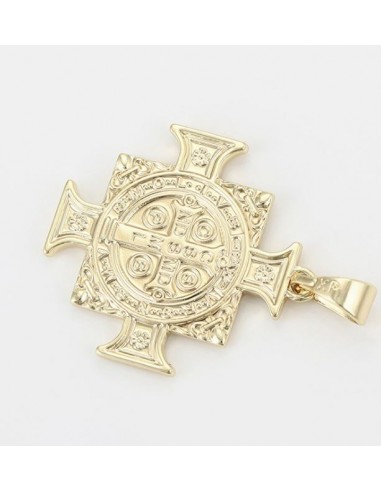 Heiliger Benedikt-Kreuz-Anhänger - vergoldet 18 K