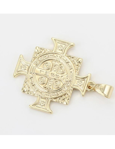 Saint Benedict's Cross pendant - gold plated 18 K