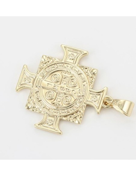 Saint Benedict's Cross pendant - gold plated 18 K
