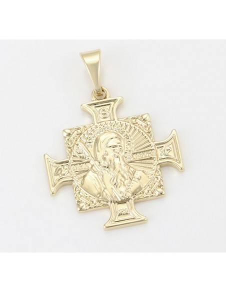 Heiliger Benedikt-Kreuz-Anhänger - vergoldet 18 K