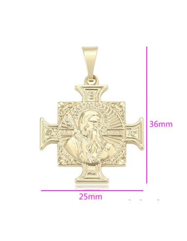 Colgante de la Cruz de San Benito - chapado en oro 18 K