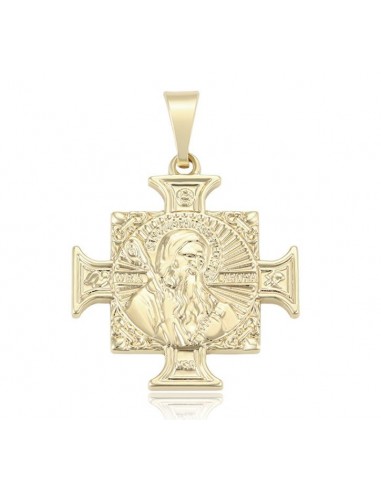 Croix Saint Benoit pendentif - plaqué or 18 K