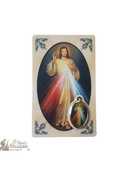Card medal of the Merciful Christ prayer