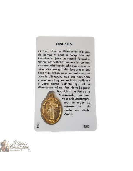 Card medal of the Merciful Christ prayer