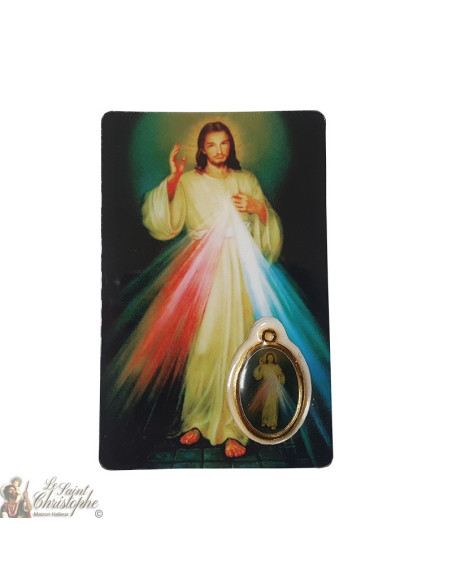 Medaglia card della preghiera di Cristo Misericordioso