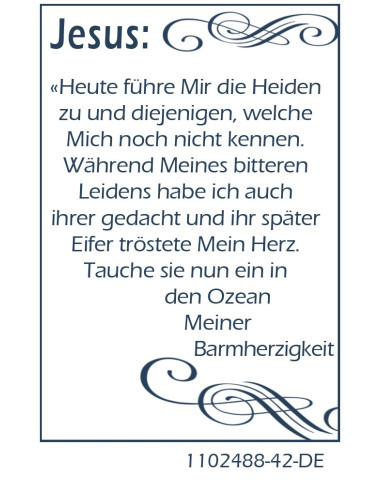 Kartenmedaille für das Gebet des Barmherzigen Christus