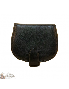 Porte-monnaie noir en cuir