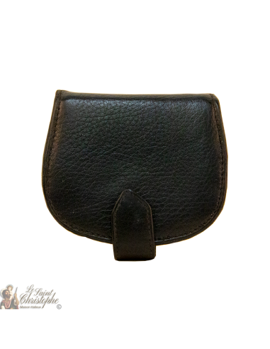 Porte-monnaie noir en cuir