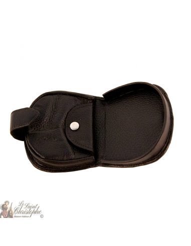 Porte-monnaie noir en cuir