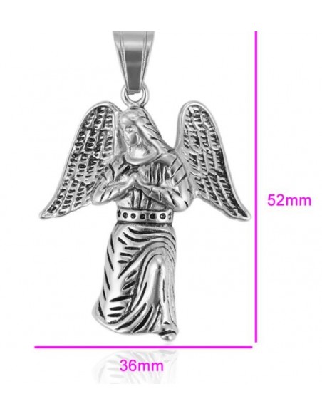 Ange protecteur pendentif en acier