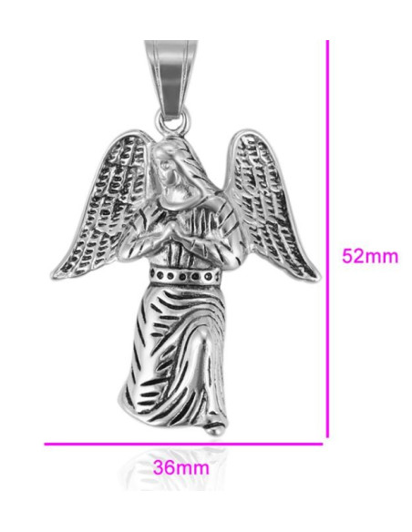 Protective angel steel pendant