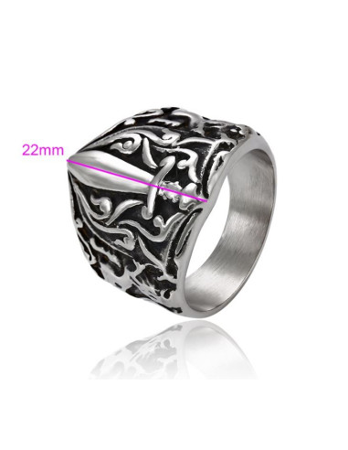 Schwertkreuzring - Edelstahl